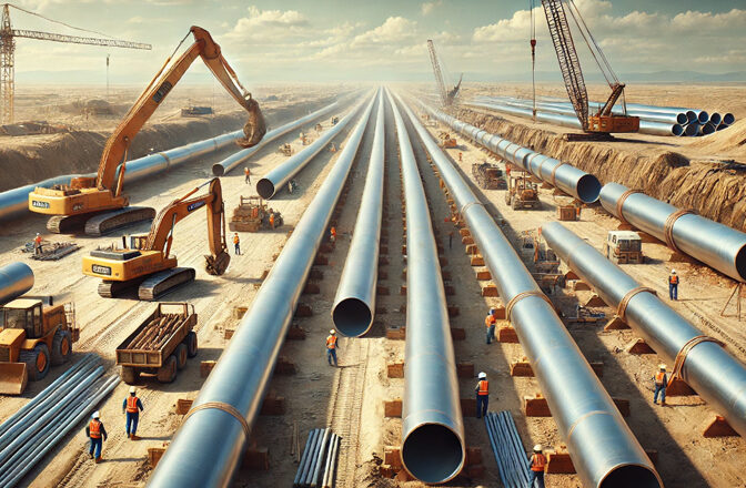 Industrial pipelines for energy transportation